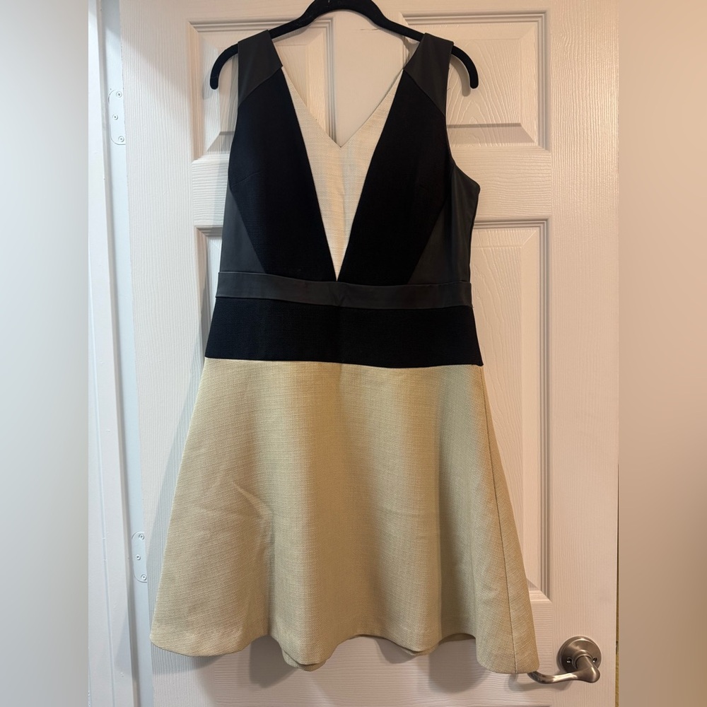 Ann Taylor Black and Cream Mini Dress